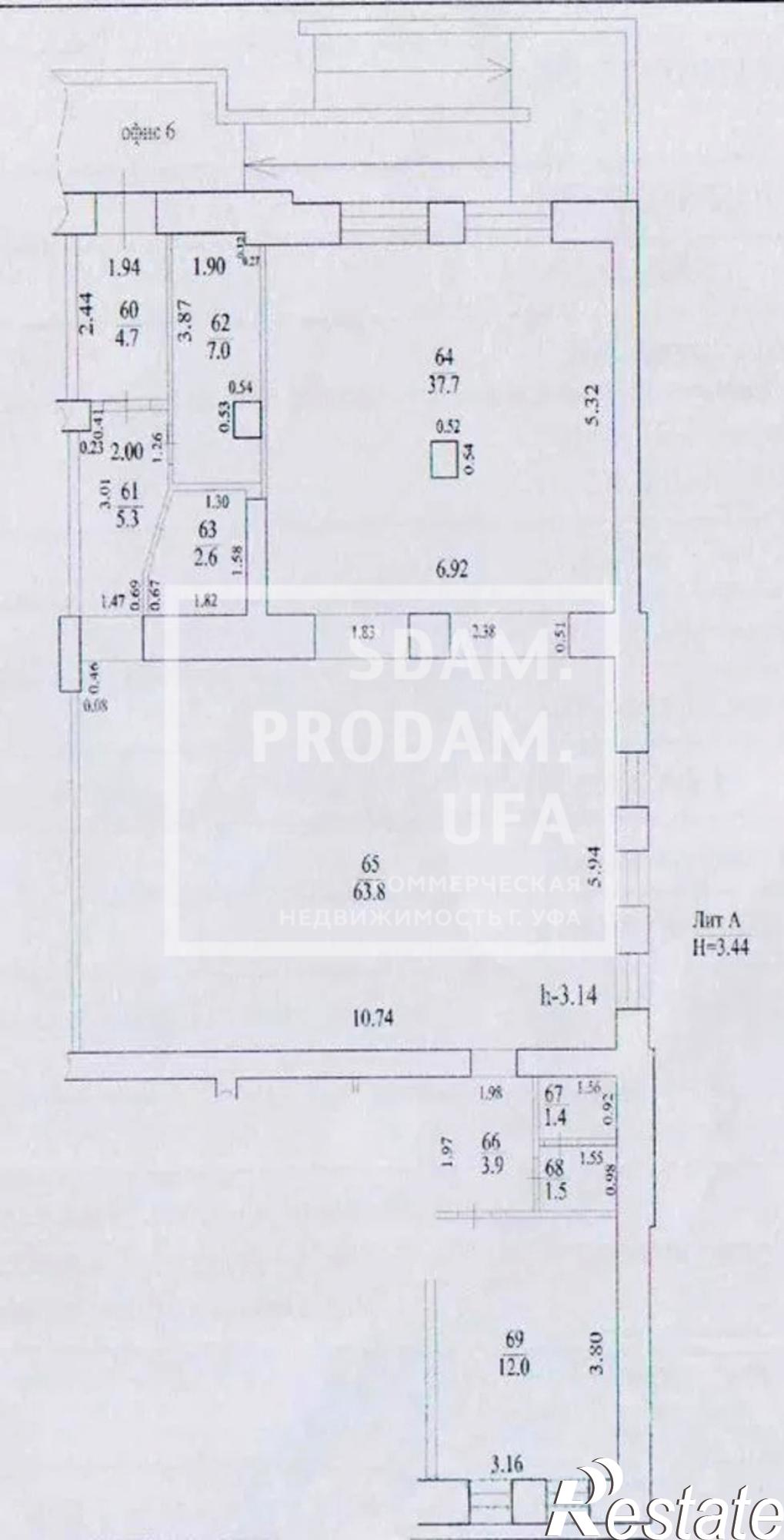 Сдать офис, помещение под офис за 182 000 рублей на Аксакова улица, д.54