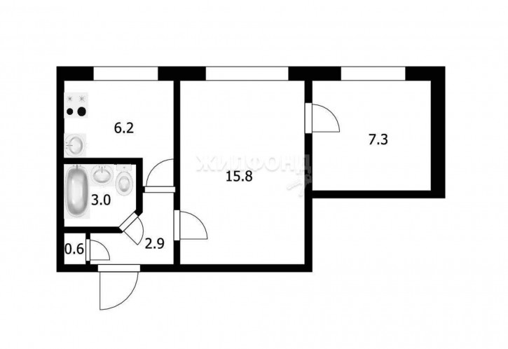2-комн квартира ЖКО Аэропорта улица, д.21