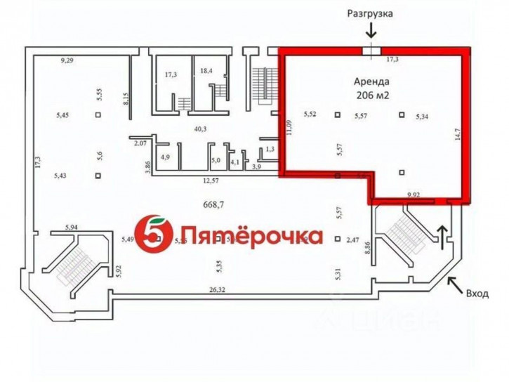 Торговое помещение улица Гайдара, 59Е,  д. 59Е