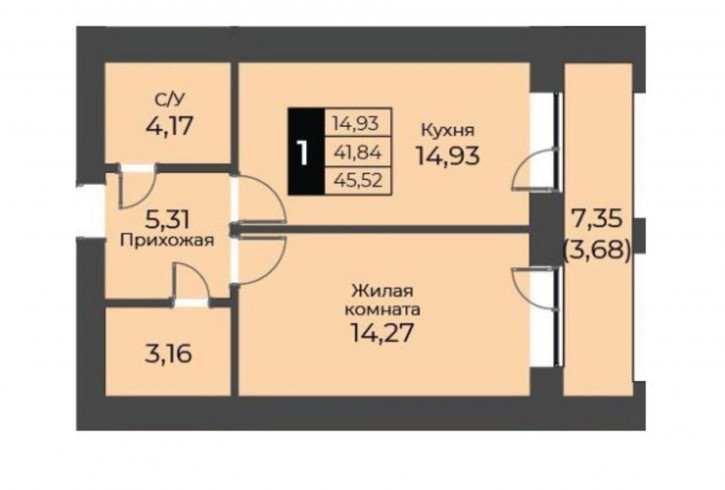 2-комн квартира улица Ильи Глазунова, 3
