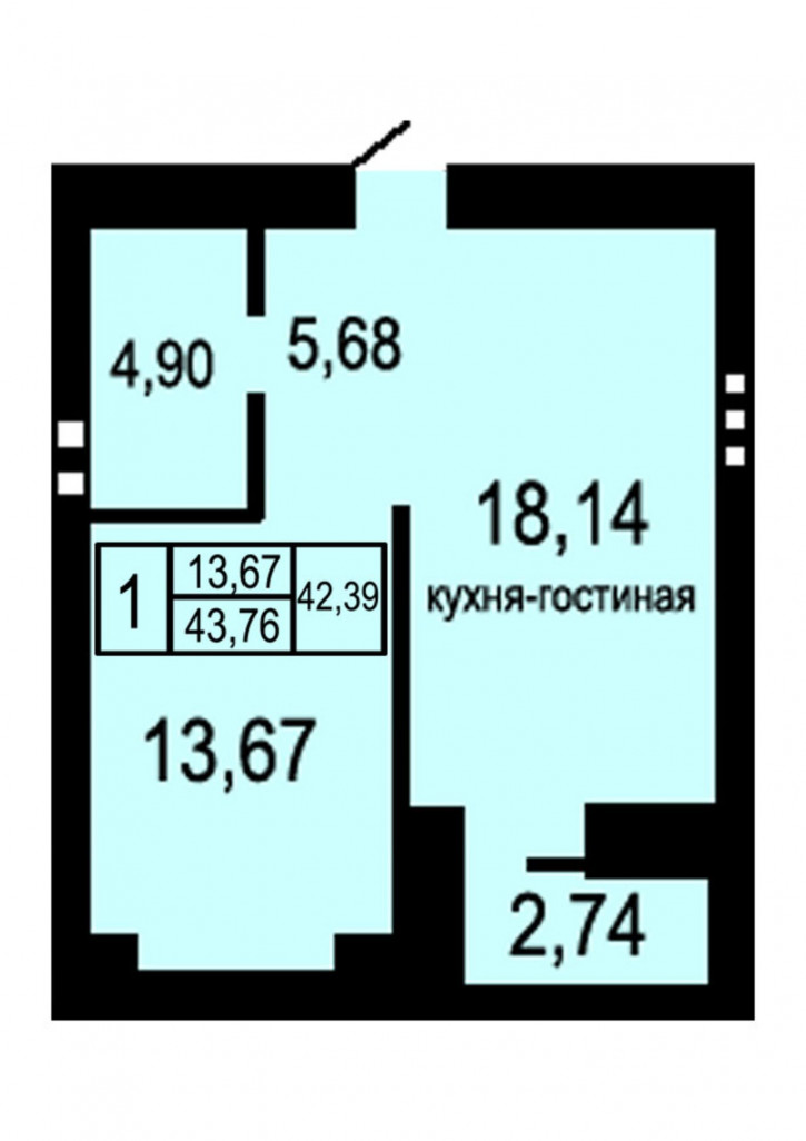 1-комн квартира Уральская улица, 2Д