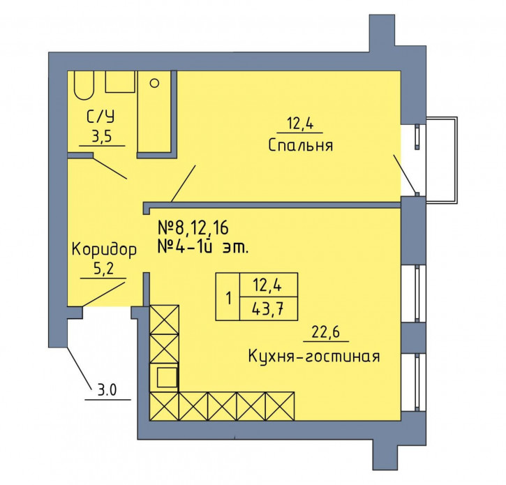 1-комн квартира Станочный переулок, 19