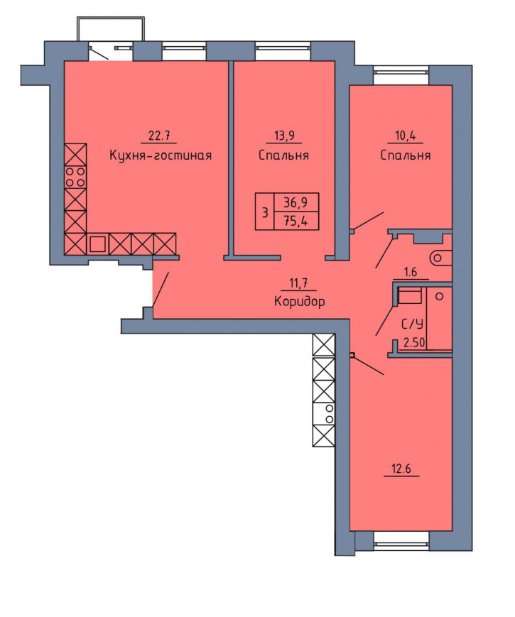 3-комн квартира Станочный переулок, 19