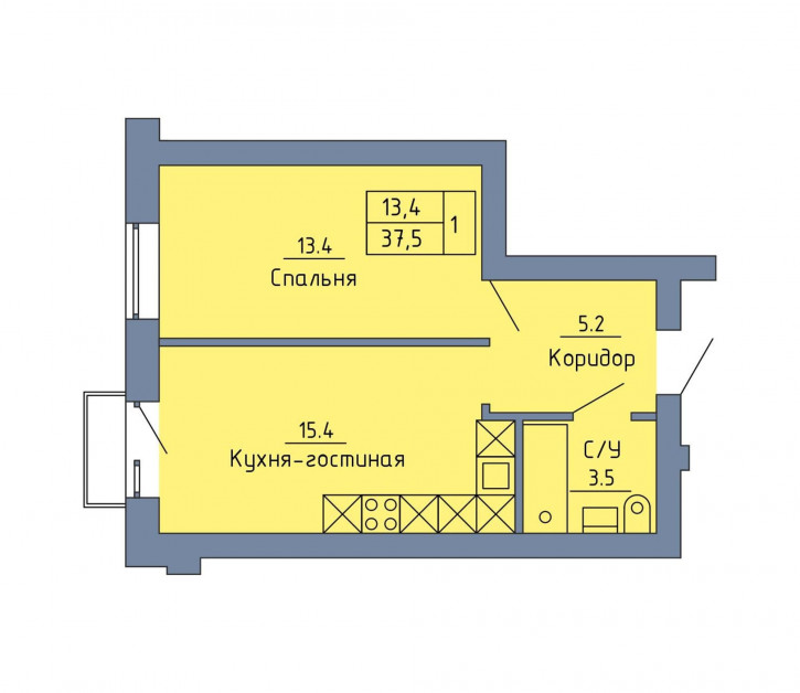1-комн квартира Станочный переулок, 19