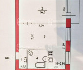 2-комн, 43.5кв м, этаж 1/9 ул. Двинская,  д.2