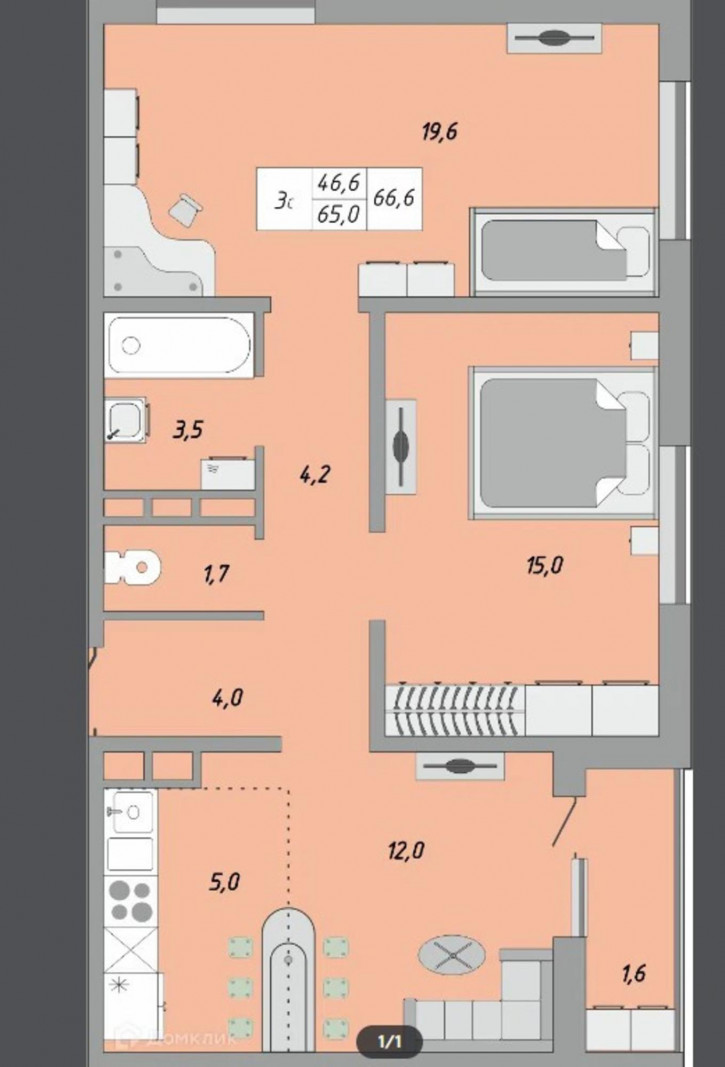 2-комн квартира улица Юркина, 8