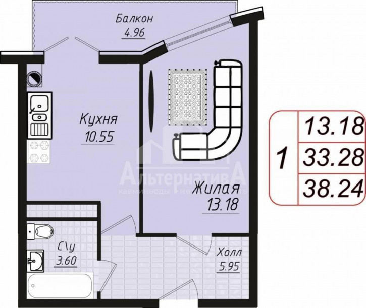 1-комн квартира Пушкина ул.