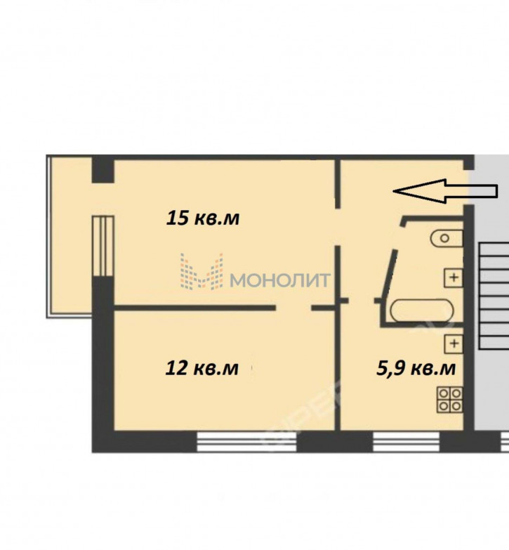 2-комн квартира Пушкина ул, 12