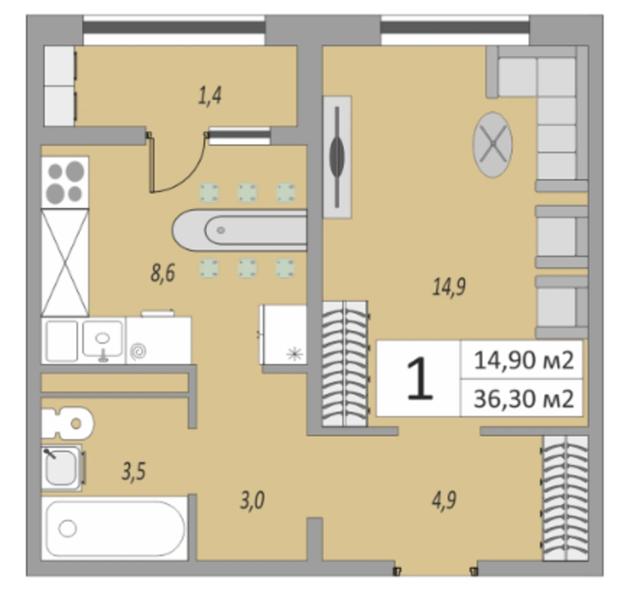 Купить квартиру за 2 577 300 рублей на улица Юркина, 8
