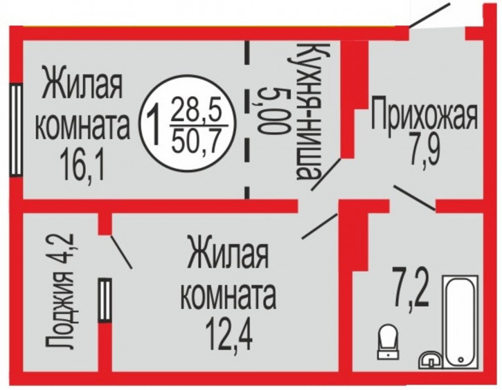1-комн квартира в новом доме Уральская улица, 14