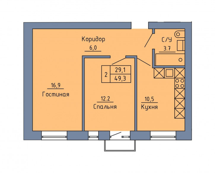 2-комн квартира в новом доме Станочный переулок, 19/1
