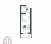 1-комн, 31 кв м, этаж 3/17 Коминтерна ул, 91