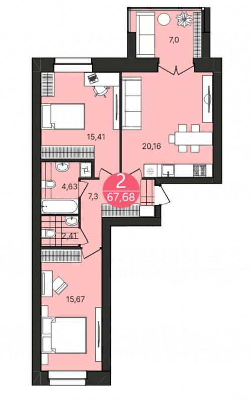 Продажа 2-комн квартиры Клубная ул, 5