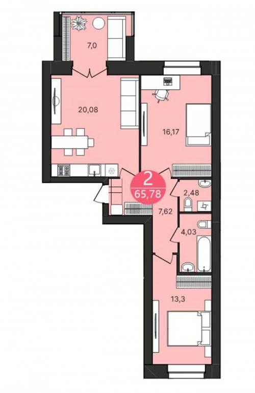 Продажа 2-комн квартиры Клубная ул, 5