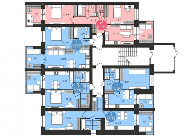 1-комн квартира в новом доме Клубная ул, 5