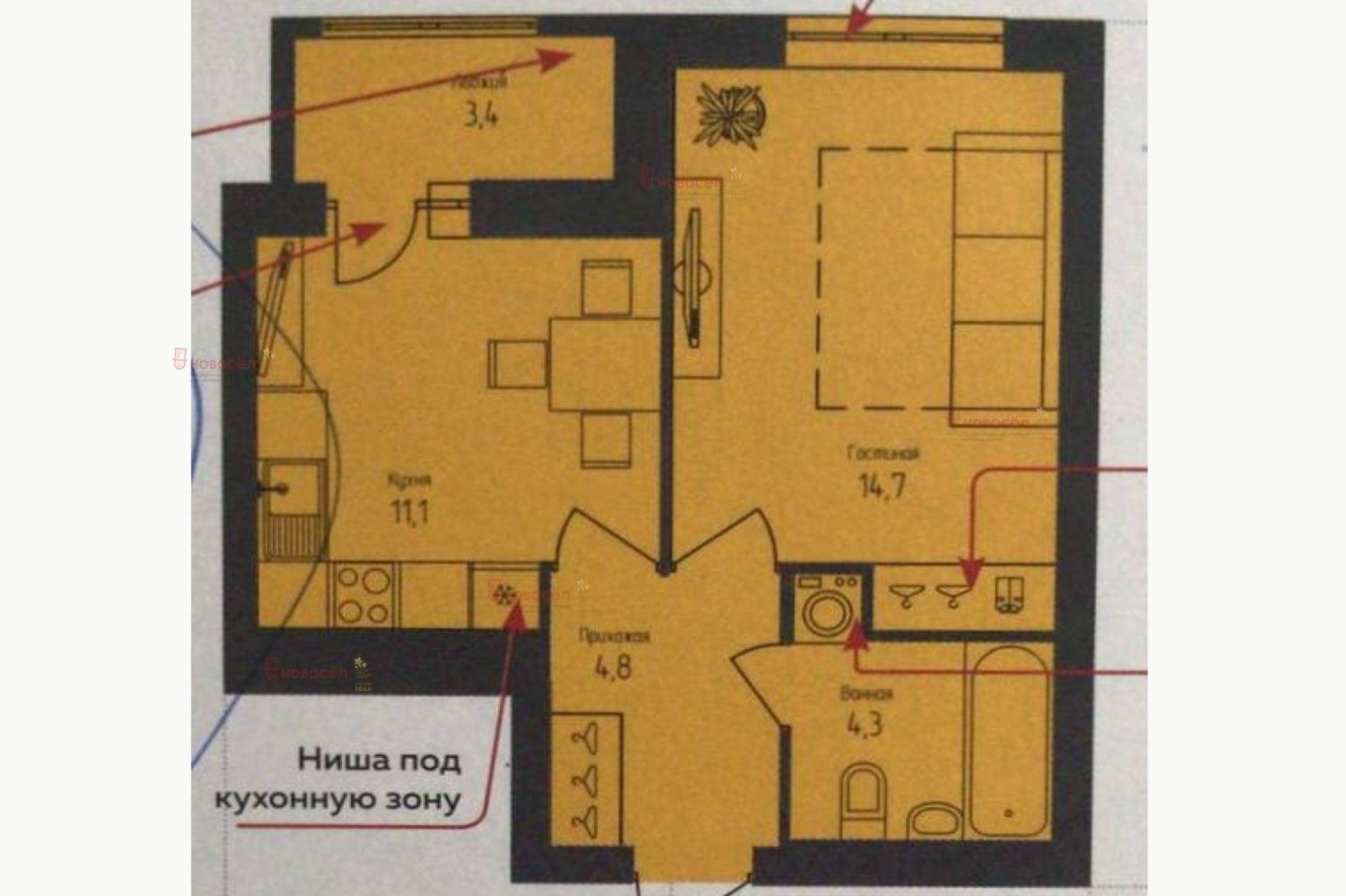 Купить квартиру за 6 500 000 рублей на Золотистый 11