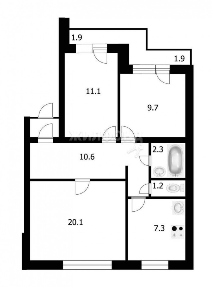 3-комн квартира Октябрьская улица, д.49