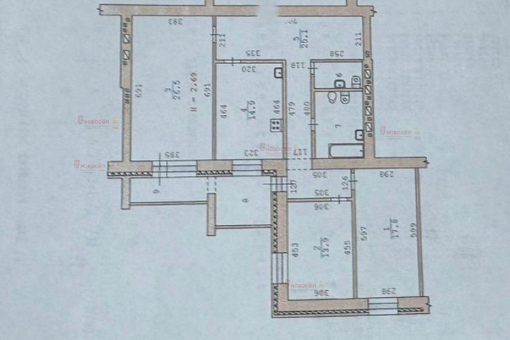 3-комн квартира Мельникова 20