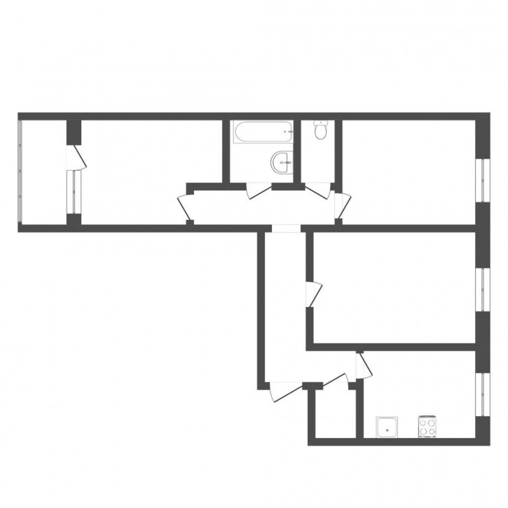 3-комн квартира Лесопарковая, 17