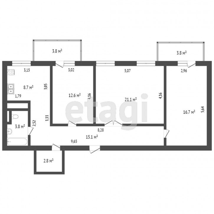 3-комн квартира Прокопия Артамонова, 4