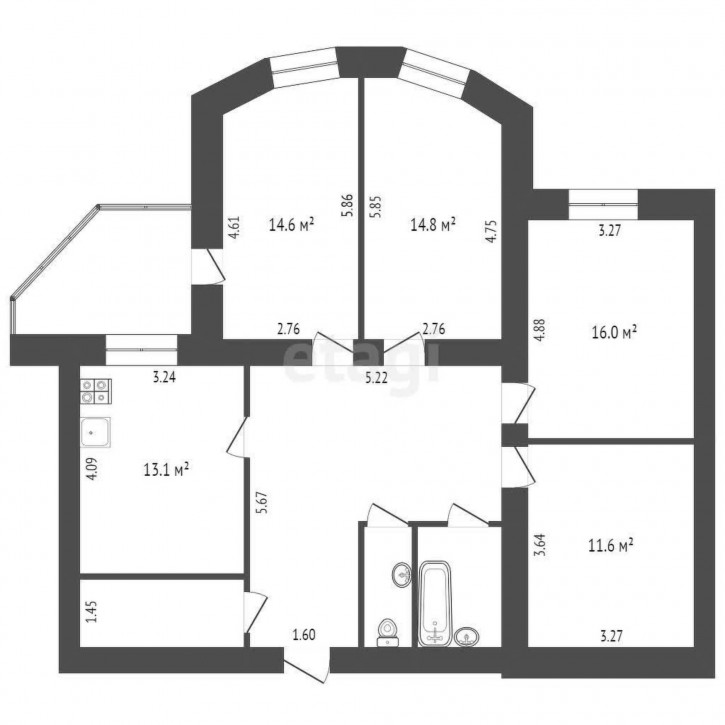 4-комн квартира Широтная, 29