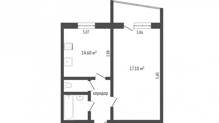 1-комн квартира Александра Логунова, 3