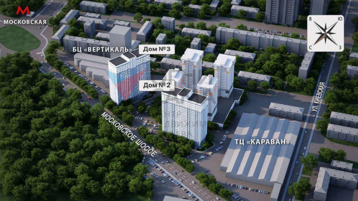 2-комн квартира в новом доме Пролетарская улица