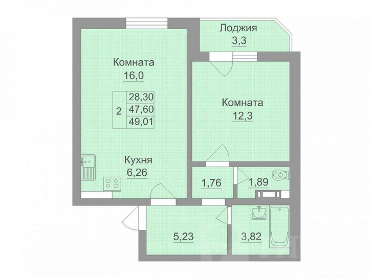 2-комн квартира Суворовский
