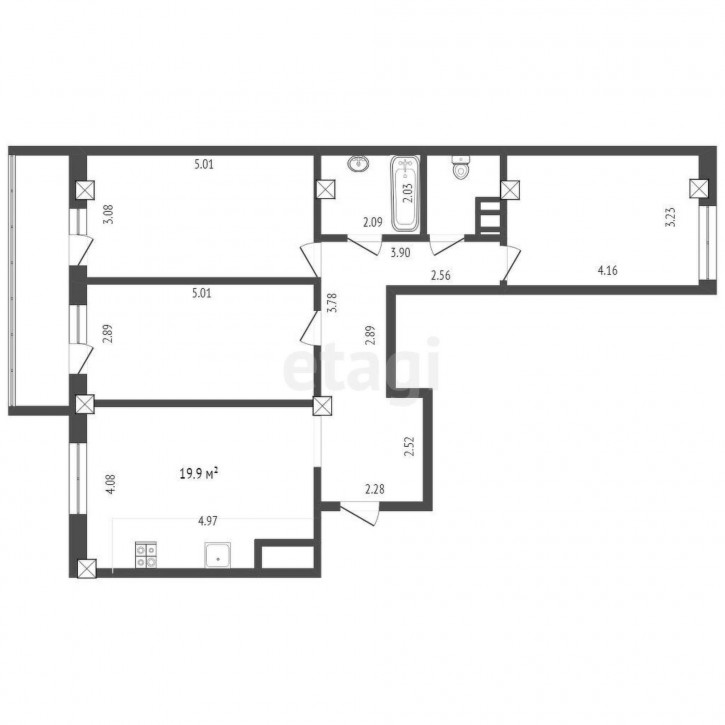 3-комн квартира Кремлевская, 112/1