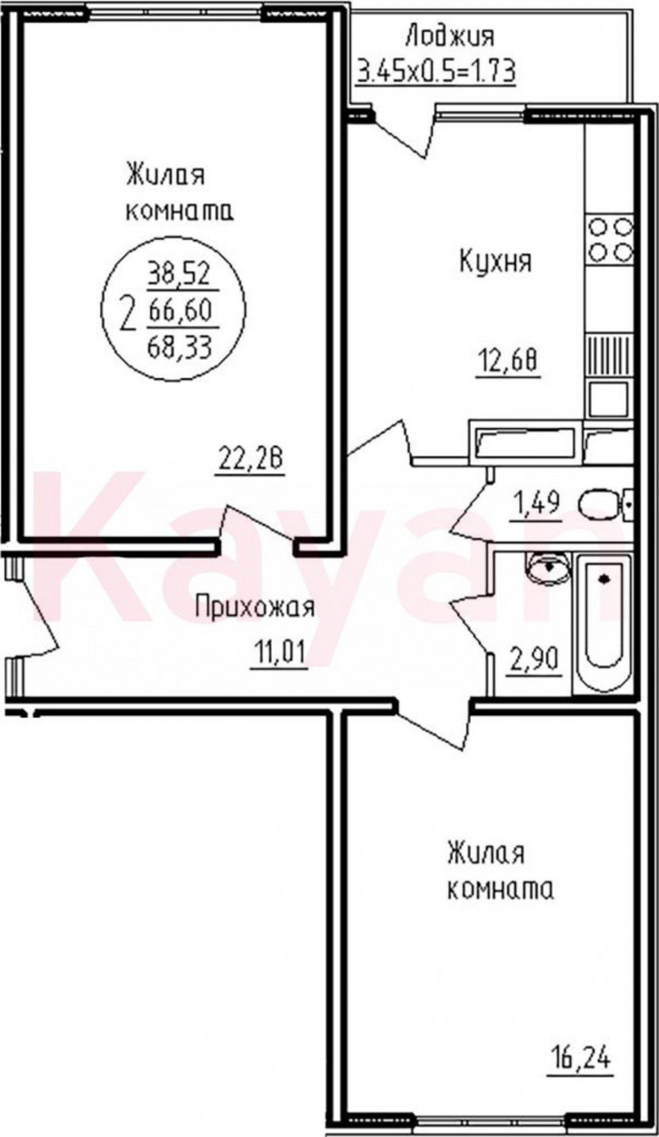 2-комн квартира в новом доме ул Шоссейная