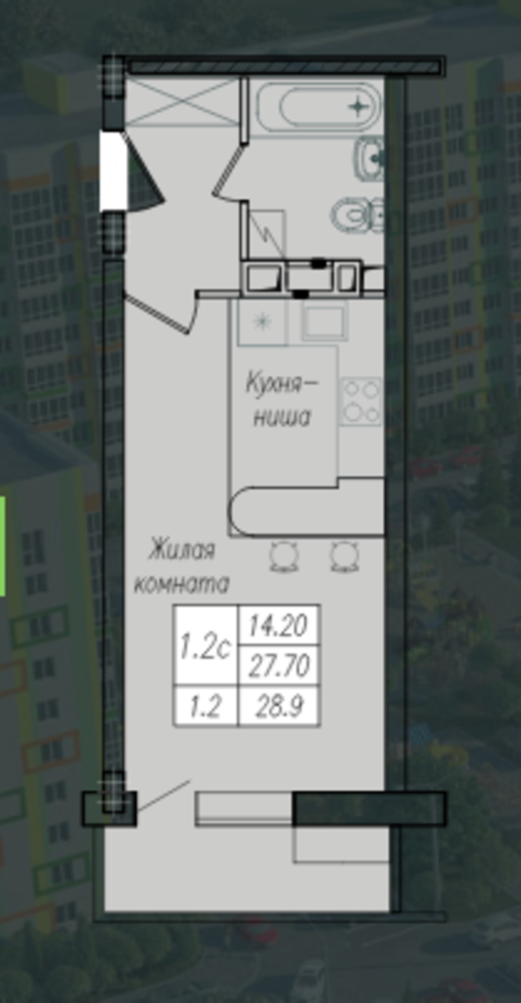 Купить студию за 3 468 000 рублей на Энгельса ул., 158