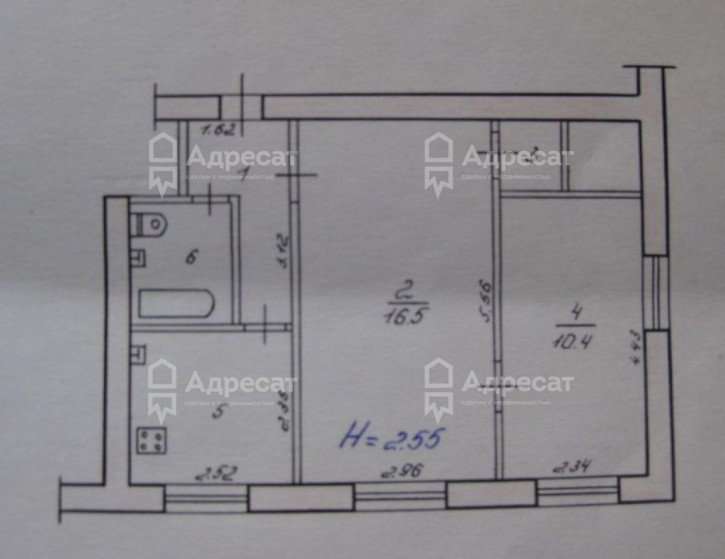 2-комн квартира проспект им. В.И. Ленина,  д.58