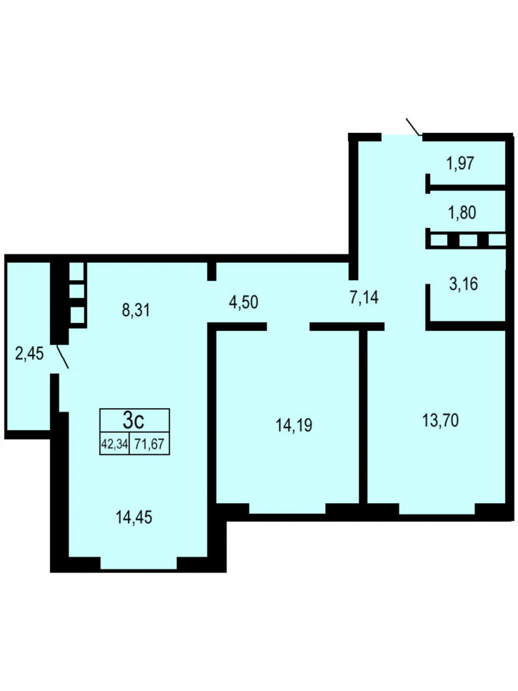 3-комн квартира улица Юркина, 2Б