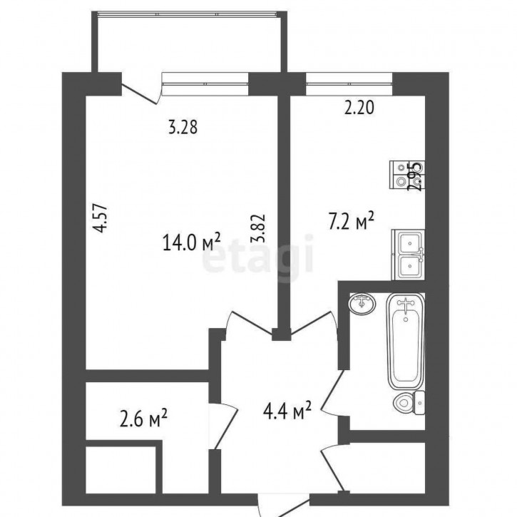 1-комн квартира Перелёта, 6