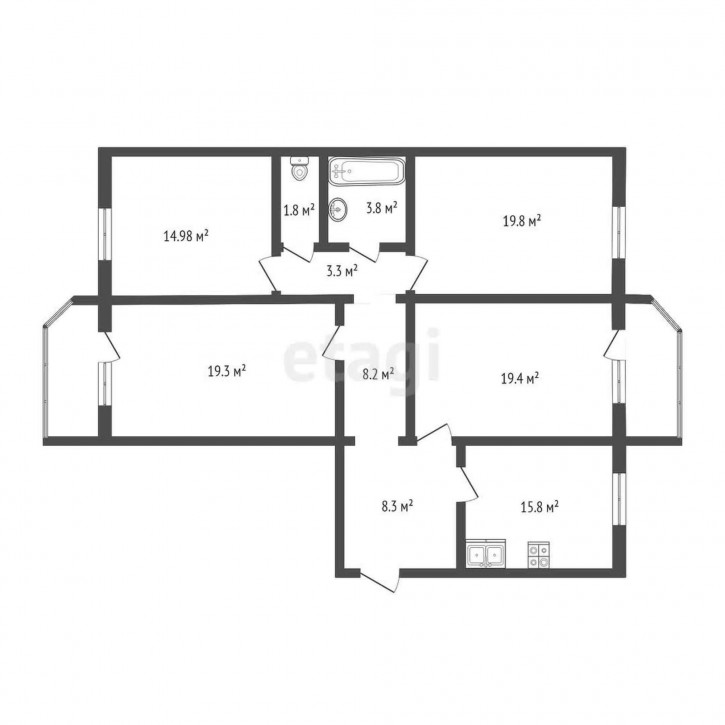 4-комн квартира Майский пр., 5