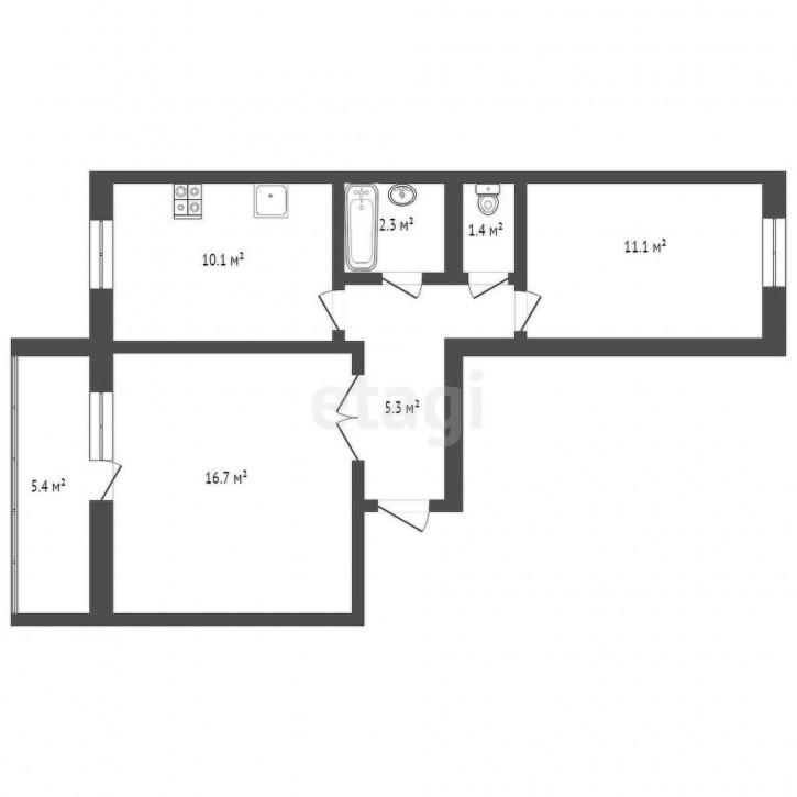 2-комн квартира Жуковского, 82