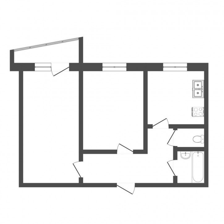 2-комн квартира Воровского, 33а