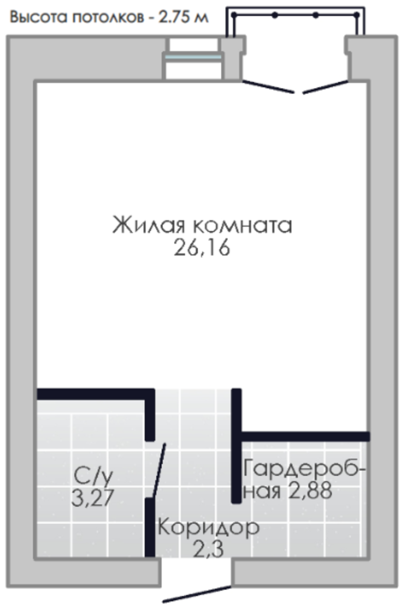 Купить студию за 2 690 000 рублей на Лесная улица, 2
