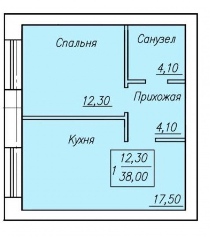 1-комн квартира в новом доме Новая улица, 50/1