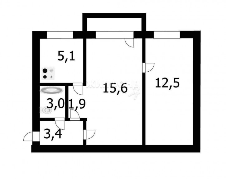 2-комн квартира Суворова улица, д.21