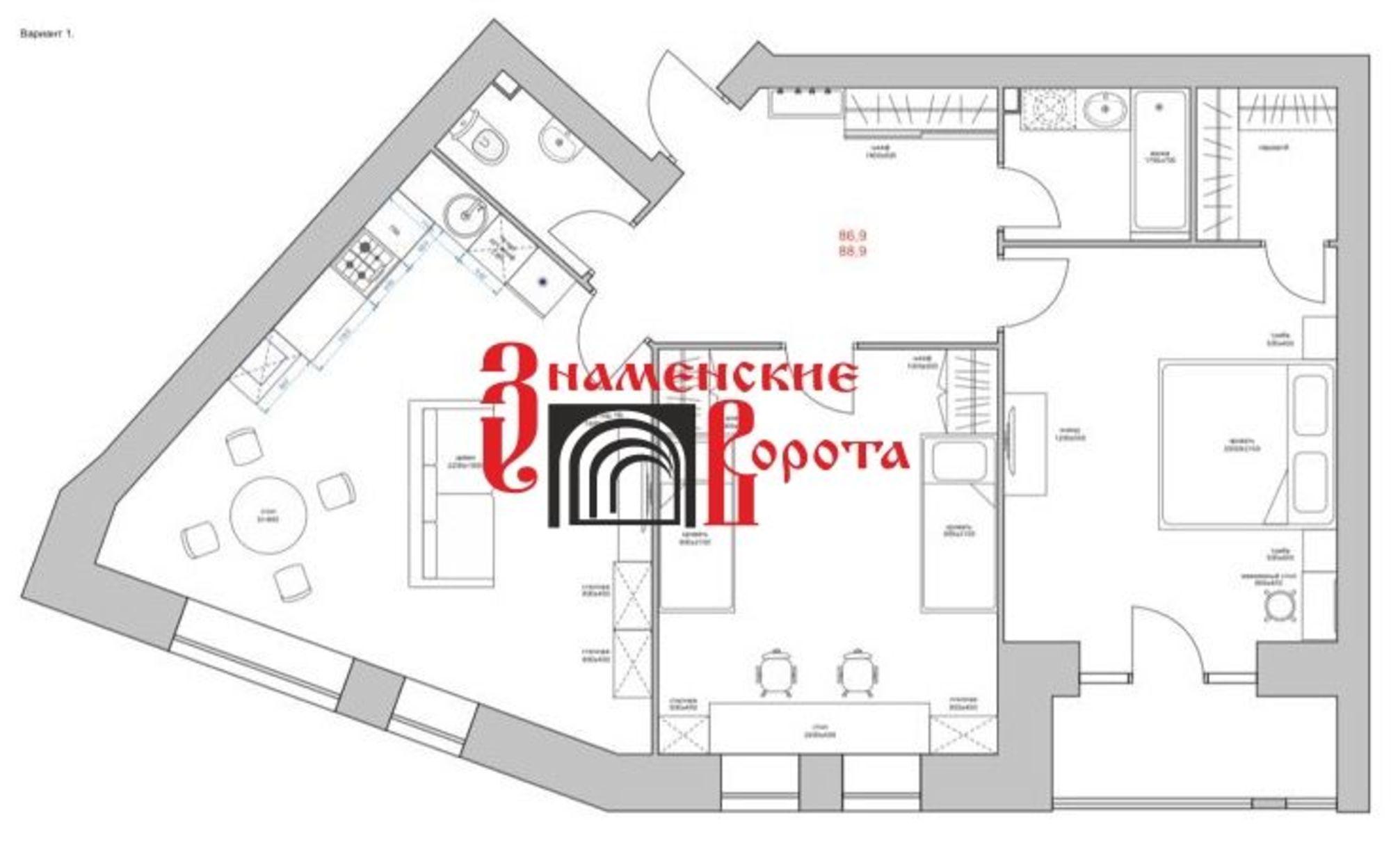 Купить квартиру за 13 779 500 рублей на Федоровская Б. ул, 44а