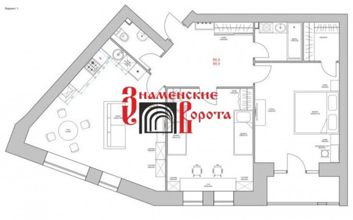 3-комн квартира в новом доме Федоровская Б. ул, 44а