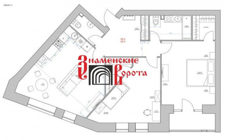 3-комн квартира в новом доме Федоровская Б. ул, 44а