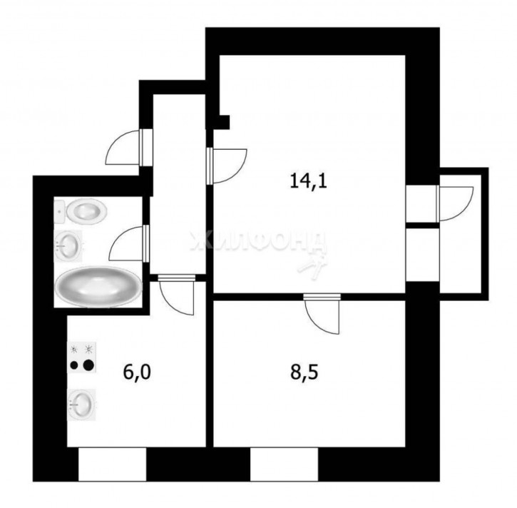 2-комн квартира Челюскинцев, 4
