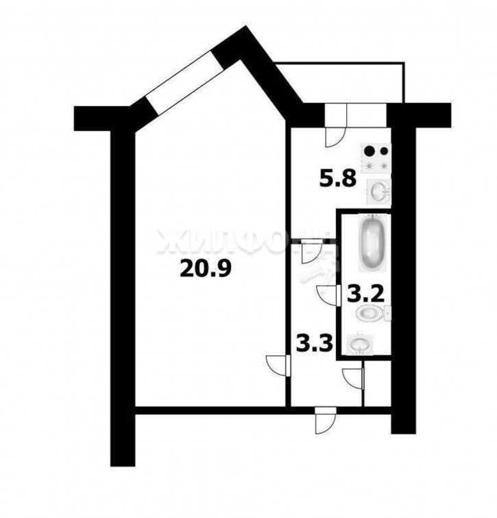 1-комн квартира Олеко Дундича, 25