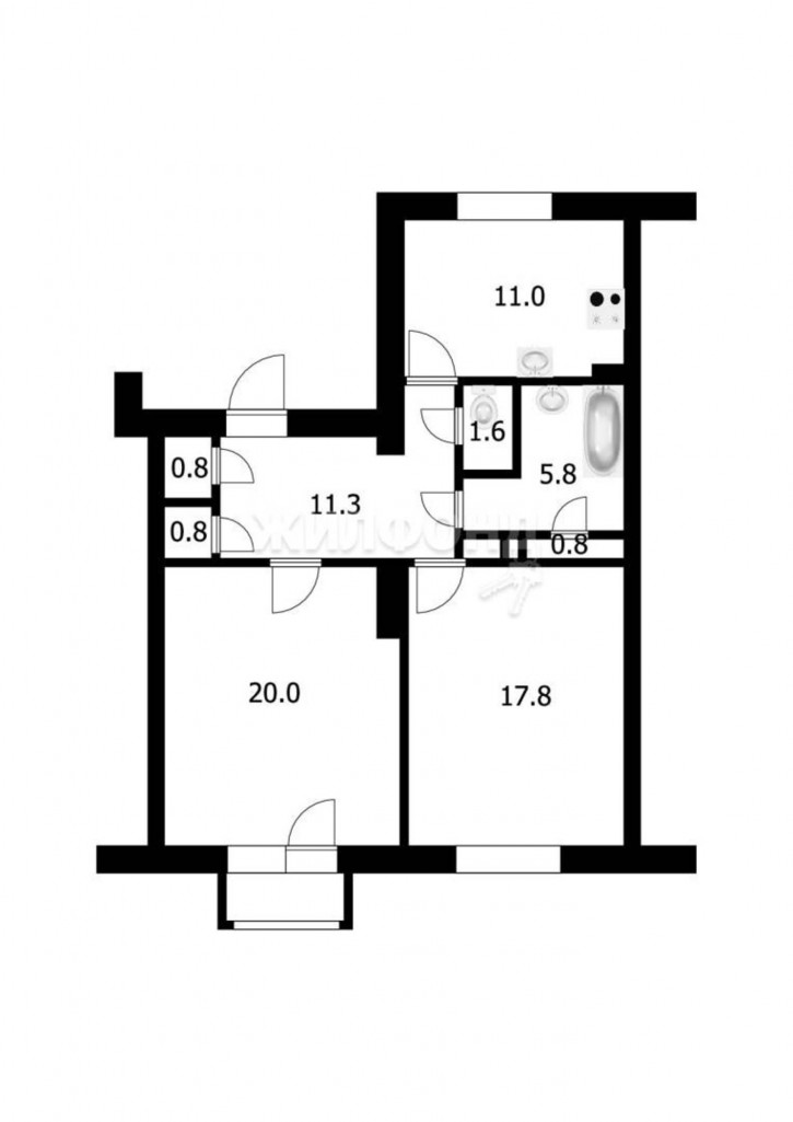 2-комн квартира Пархоменко, 8