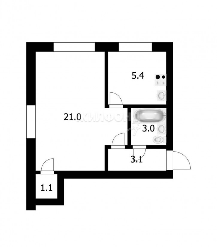 1-комн квартира Титова, 16
