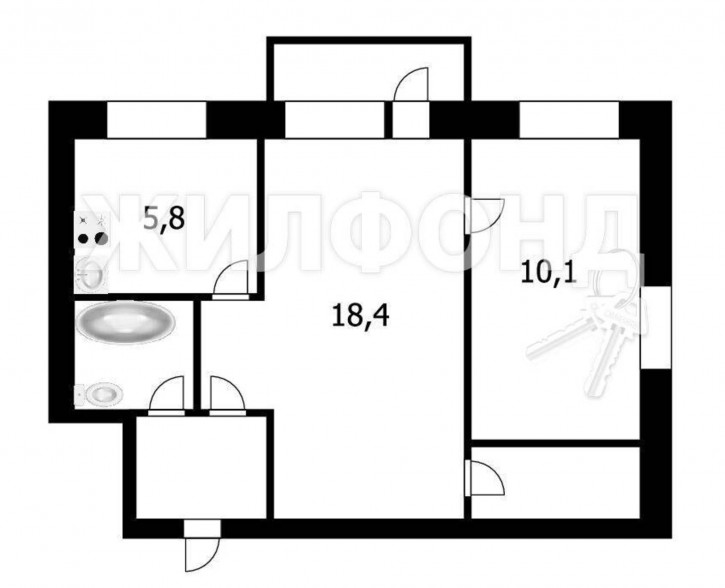 2-комн квартира Пермитина, 6