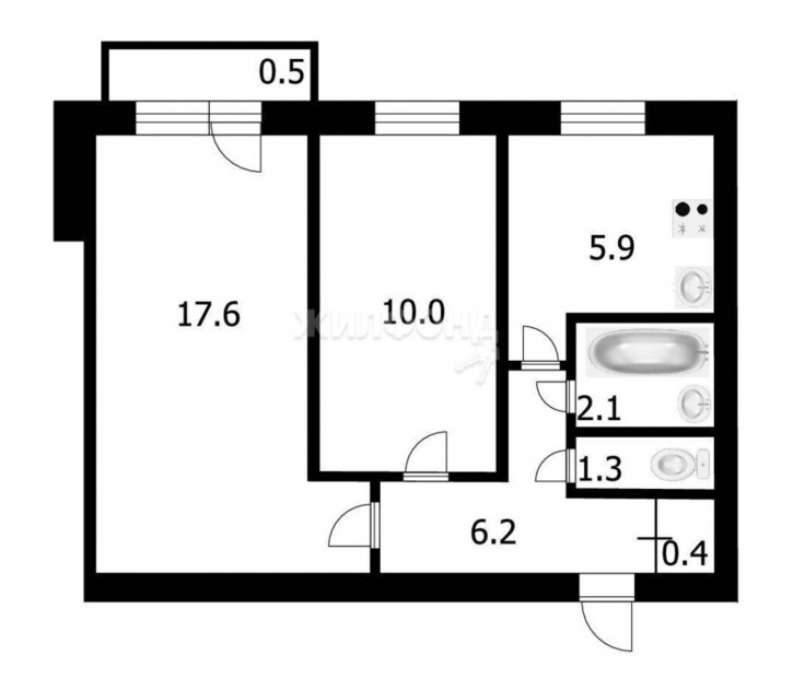 2-комн квартира Гидромонтажная, 46