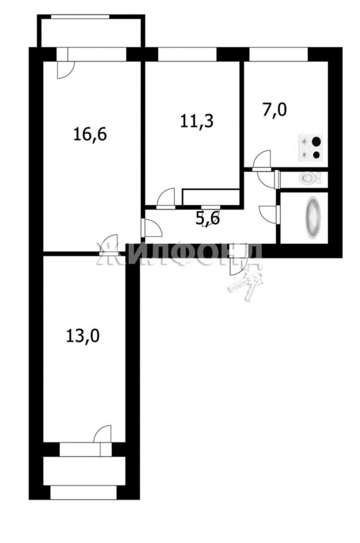 3-комн квартира Доватора, 37